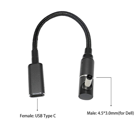 100W Fast Charge Power Cord for Dell 19.5V 2.31A 3.34A USB Type-C to 4.5mm*3.0mm Magnetic Converter Cable
