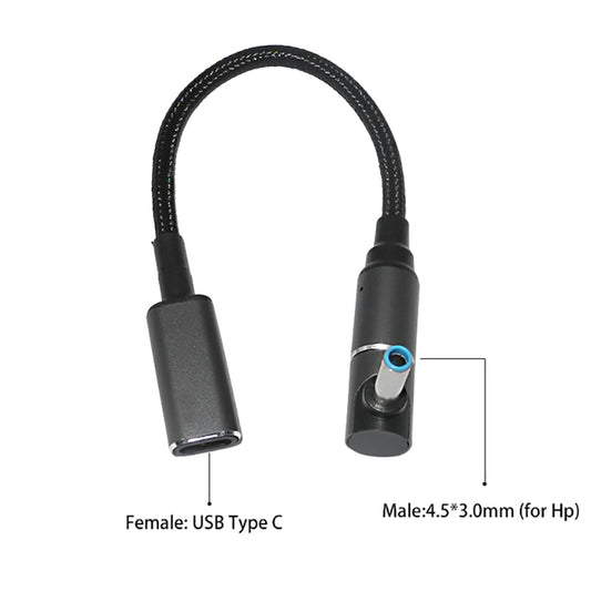 For HP Envy EliteBook 820 G3 820 G4 840 G3 840 G4 1040 100W Fast Charging Magnetic USB C to 4.5*3.0mm Converter Cable