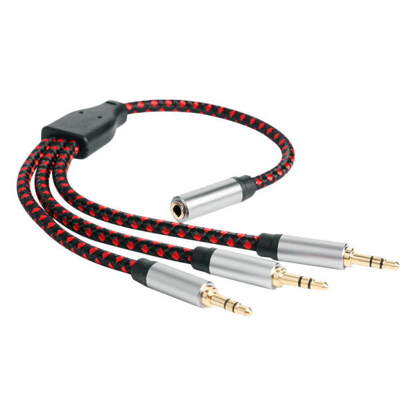 30cm 3.5mm Female to 3 3.5mm Male Jack Audio Splitter Cable Aux Cord