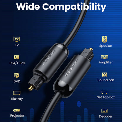 UGREEN 1.5m For Xbox 360 Soundbar Speaker Amplifier Toslink Digital Fiber Optical Audio Cable SPDIF Coaxial Cable