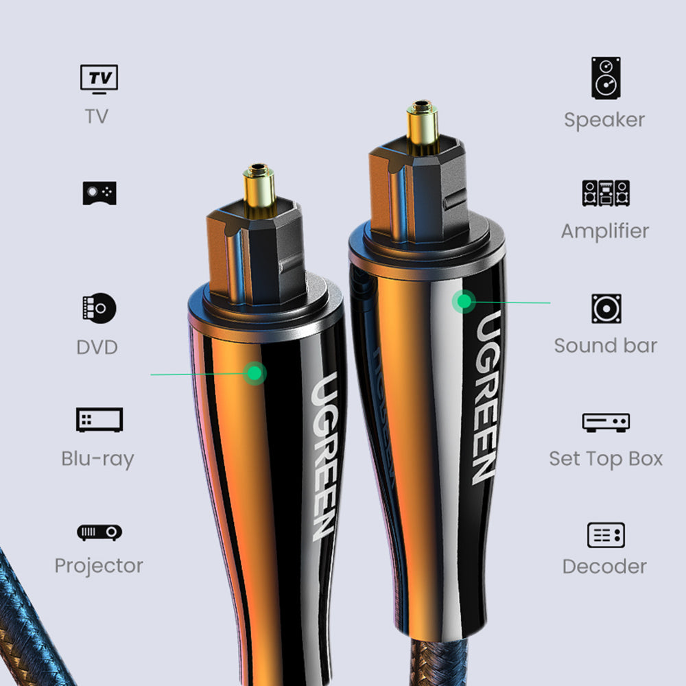 UGREEN 2m For Xbox 360 PS4 TV Box Home Theater SPDIF Toslink Digital Optical Audio Cable