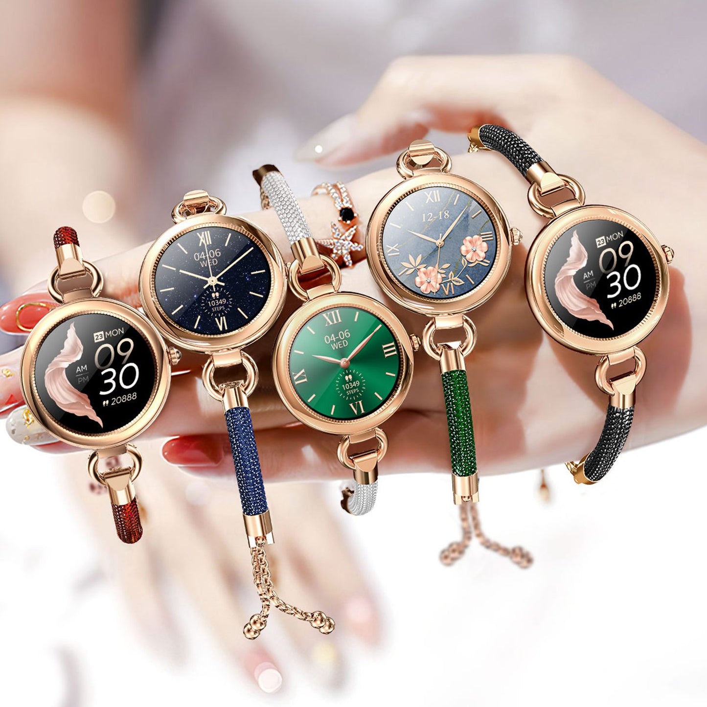 GT01 1.09-inch Women Physiological Smart Watch Health Wrist Watch with Heart Rate, Blood Pressure, and Blood Oxygen Monitoring IP68 Waterproof Sports Bracelet