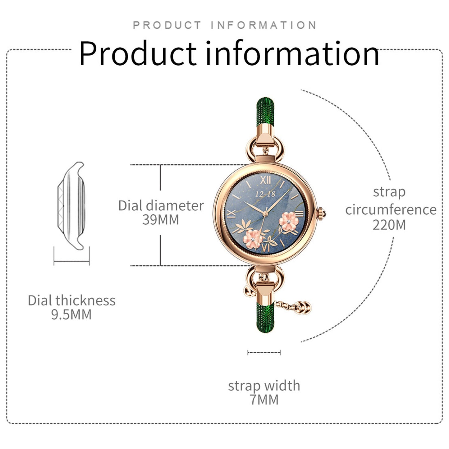 GT01 1.09-inch Women Physiological Smart Watch Health Wrist Watch with Heart Rate, Blood Pressure, and Blood Oxygen Monitoring IP68 Waterproof Sports Bracelet