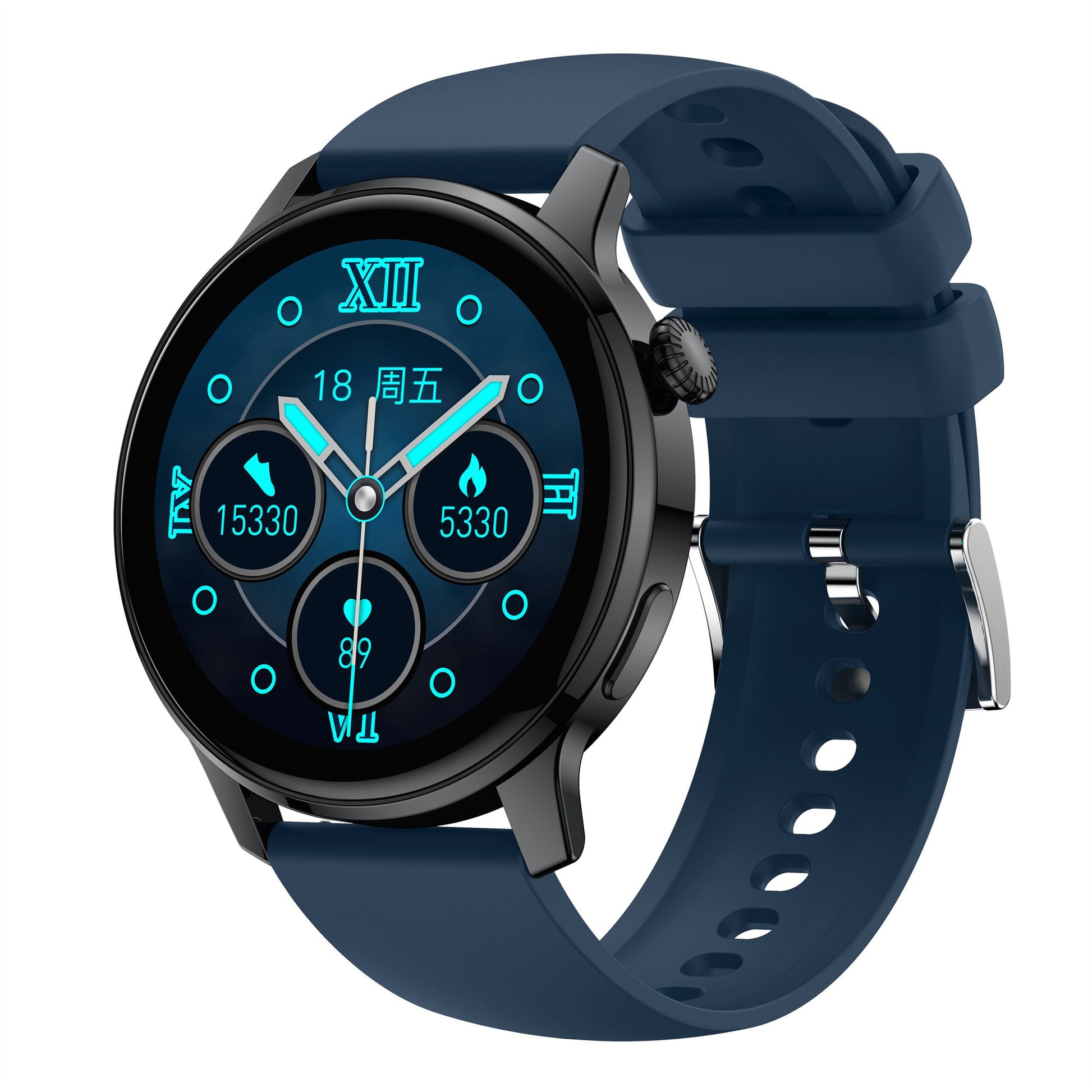 S46 1.28-inch TFT Round Screen Smart Watch Bluetooth Call Full Touch Music Bracelet Multi-Sport Mode Fitness Watch for Men and Women