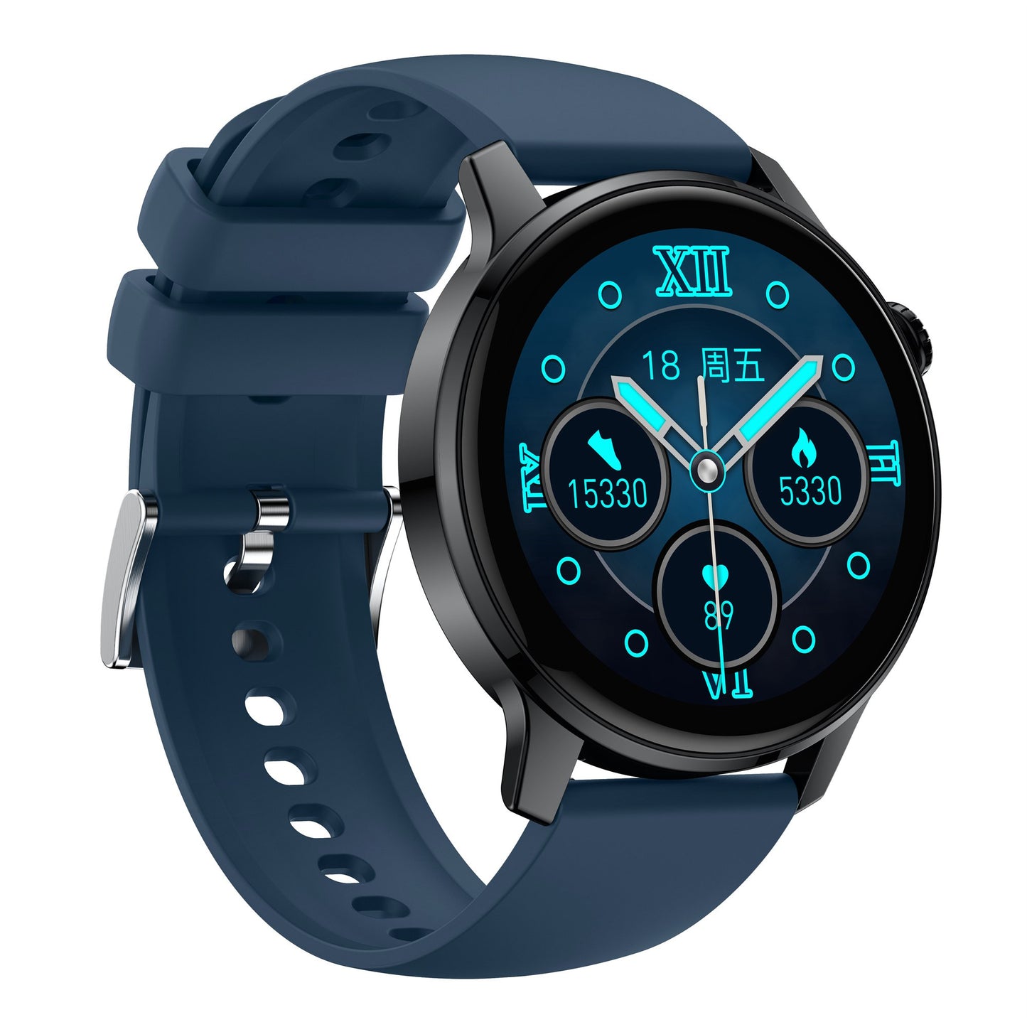 S46 1.28-inch TFT Round Screen Smart Watch Bluetooth Call Full Touch Music Bracelet Multi-Sport Mode Fitness Watch for Men and Women