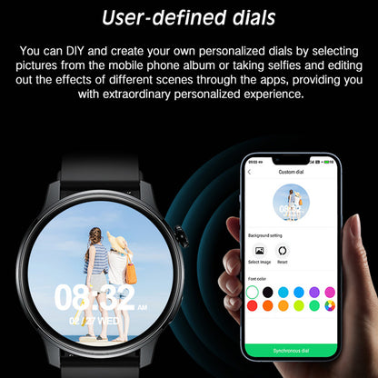 S46 1.28-inch TFT Round Screen Smart Watch Bluetooth Call Full Touch Music Bracelet Multi-Sport Mode Fitness Watch for Men and Women
