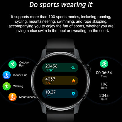 S46 1.28-inch TFT Round Screen Smart Watch Bluetooth Call Full Touch Music Bracelet Multi-Sport Mode Fitness Watch for Men and Women
