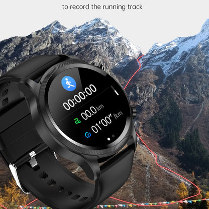 E400 1.39 inch Smart Watch IP68 Waterproof Sports Bracelet ECG+PPG Health Watch with Body Temperature and Blood Oxygen Monitoring (Leather Strap)