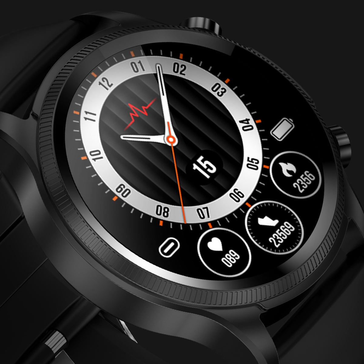 E400 1.39 inch Smart Watch IP68 Waterproof Sports Bracelet ECG+PPG Health Watch with Body Temperature and Blood Oxygen Monitoring (Leather Strap)