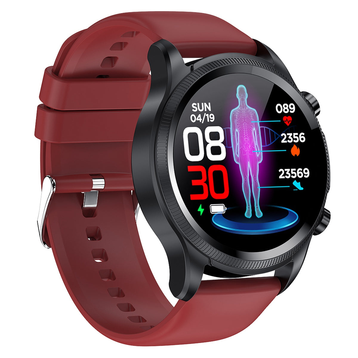 E400 1.39" Touch Screen HD Smart Bracelet Water Resistant Sports Watch ECG+PPG Health Watch with Body Temperature and Blood Oxygen Monitoring (TPU Strap)