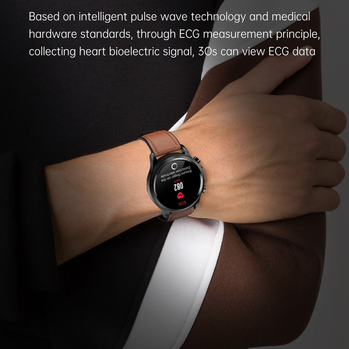 E400 1.39" Touch Screen HD Smart Bracelet Water Resistant Sports Watch ECG+PPG Health Watch with Body Temperature and Blood Oxygen Monitoring (TPU Strap)