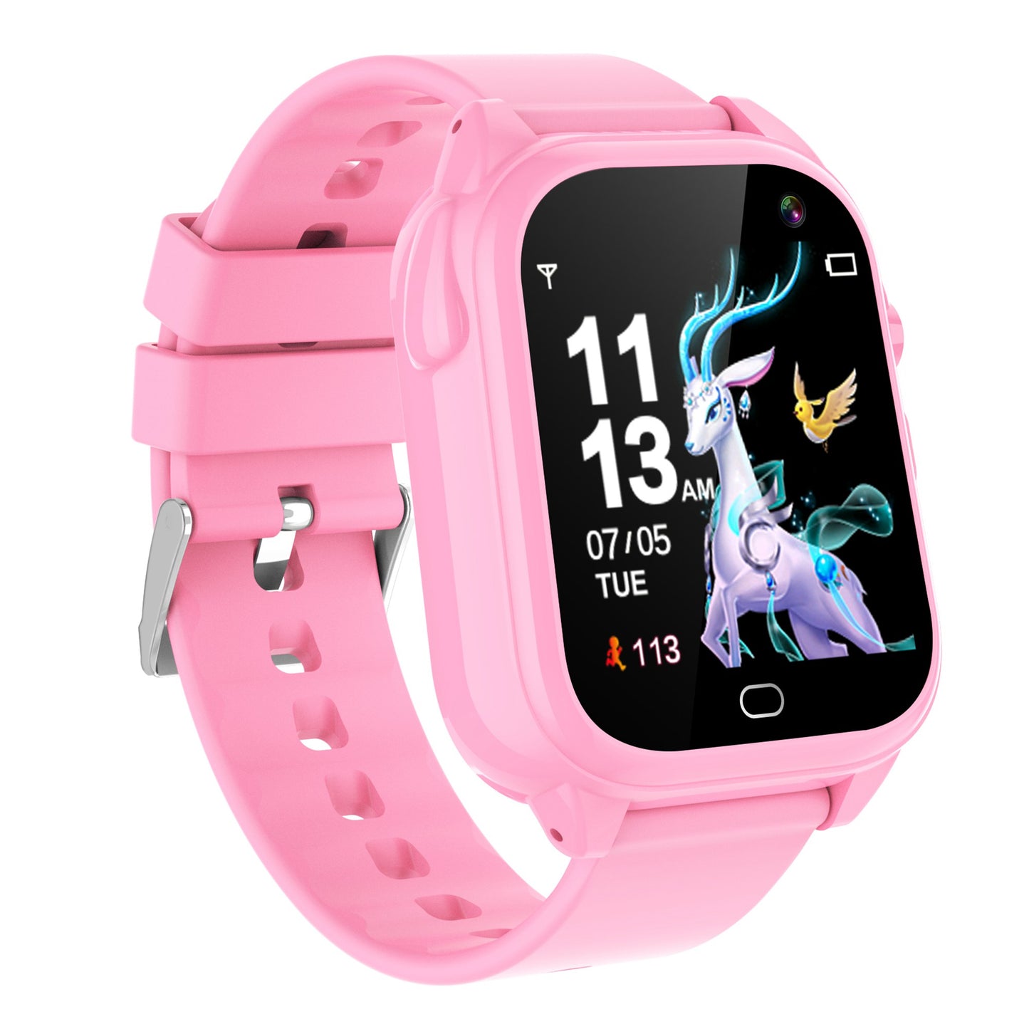 D05 Kids Smart Watch with Silicone Strap, 1.44 inch HD Touch Screen Electric Bracelet Built-in 26 Mini Games