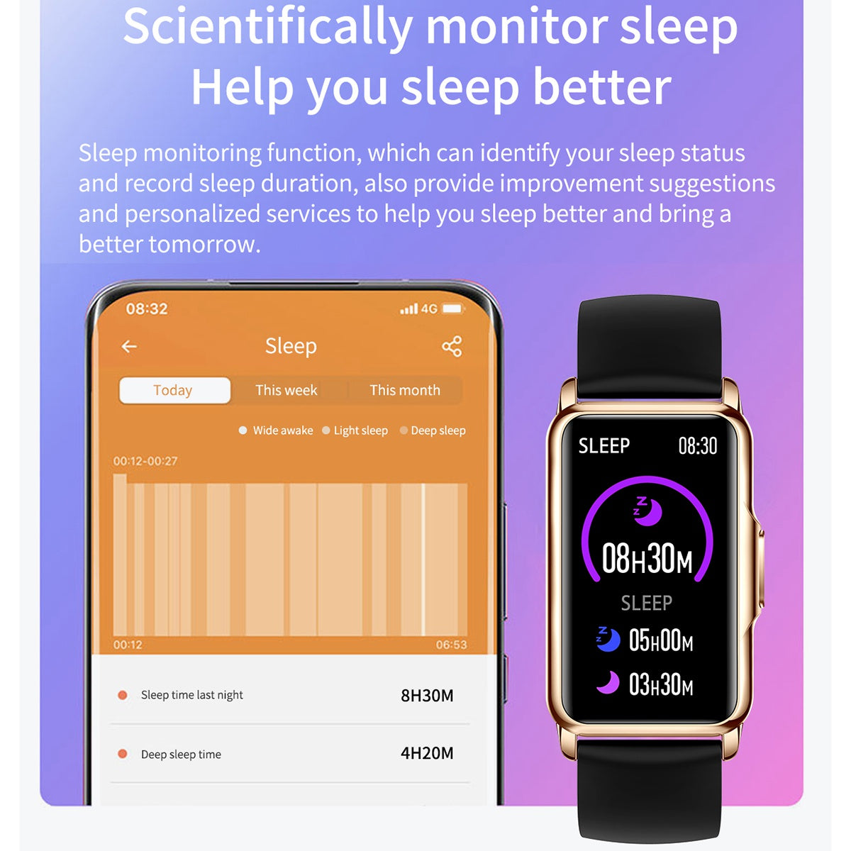 H80 1.47 inch Smart Watch Multi-Sport Mode Fitness Bracelet IP67 Waterproof Health Watch with Sleep Monitoring