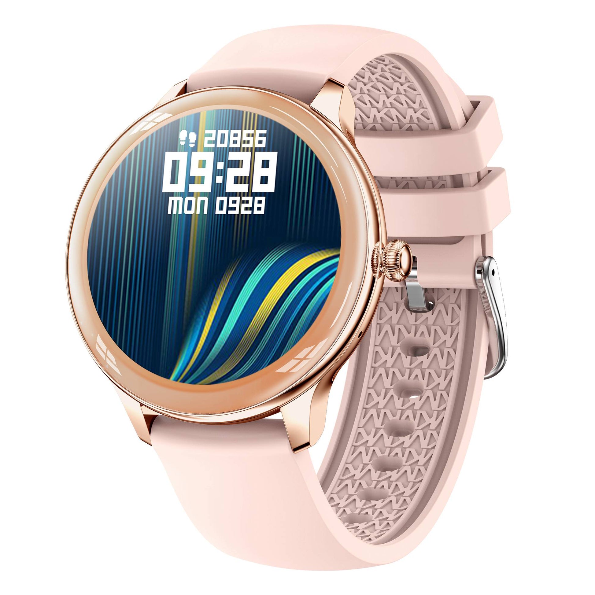 V33 Lady Smartwatch 1.09 inch Full Screen Thermometer Heart Rate Sleep Monitor Sports Bracelet, Silicone Strap