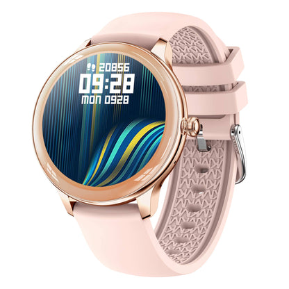V33 Lady Smartwatch 1.09 inch Full Screen Thermometer Heart Rate Sleep Monitor Sports Bracelet, Silicone Strap