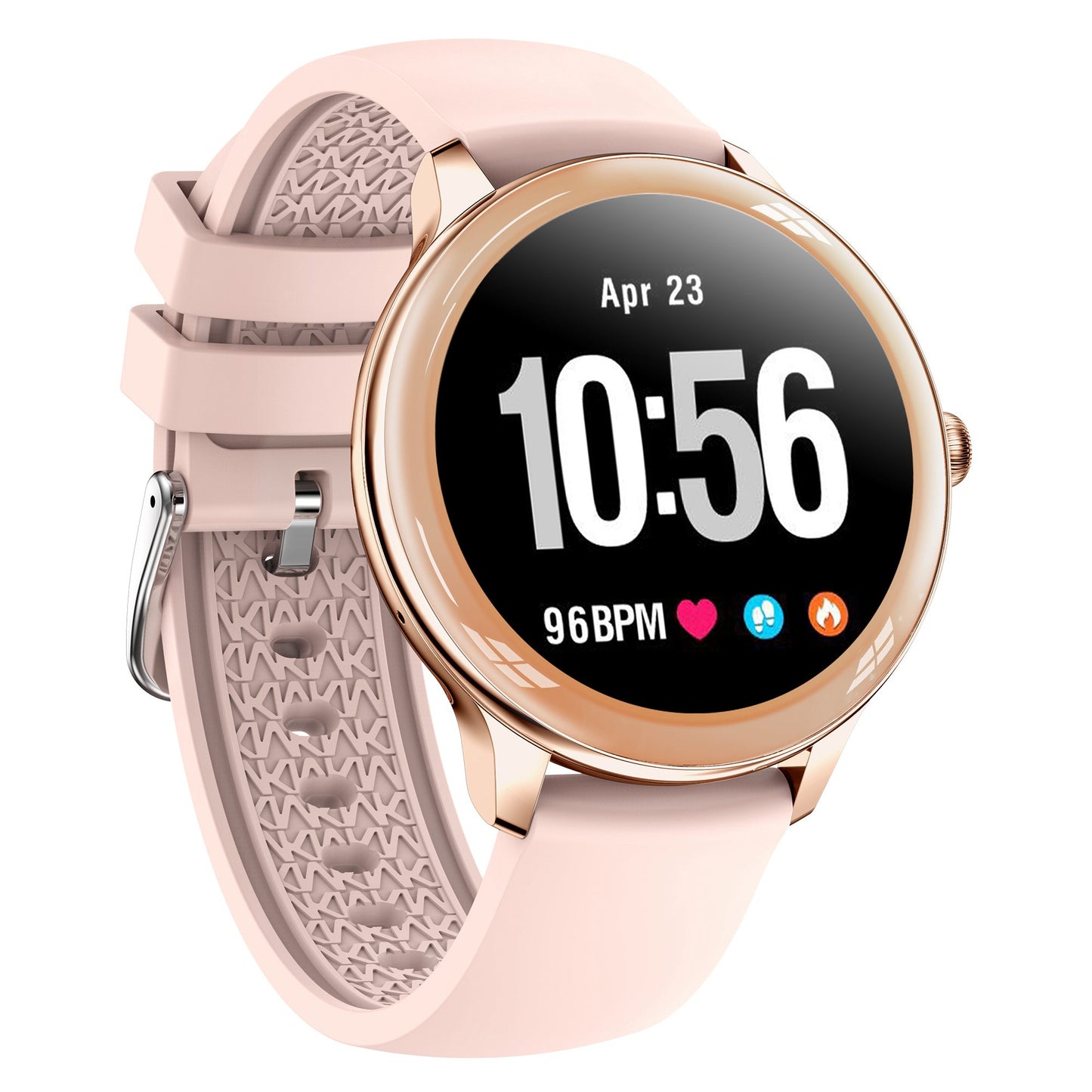 V33 Lady Smartwatch 1.09 inch Full Screen Thermometer Heart Rate Sleep Monitor Sports Bracelet, Silicone Strap