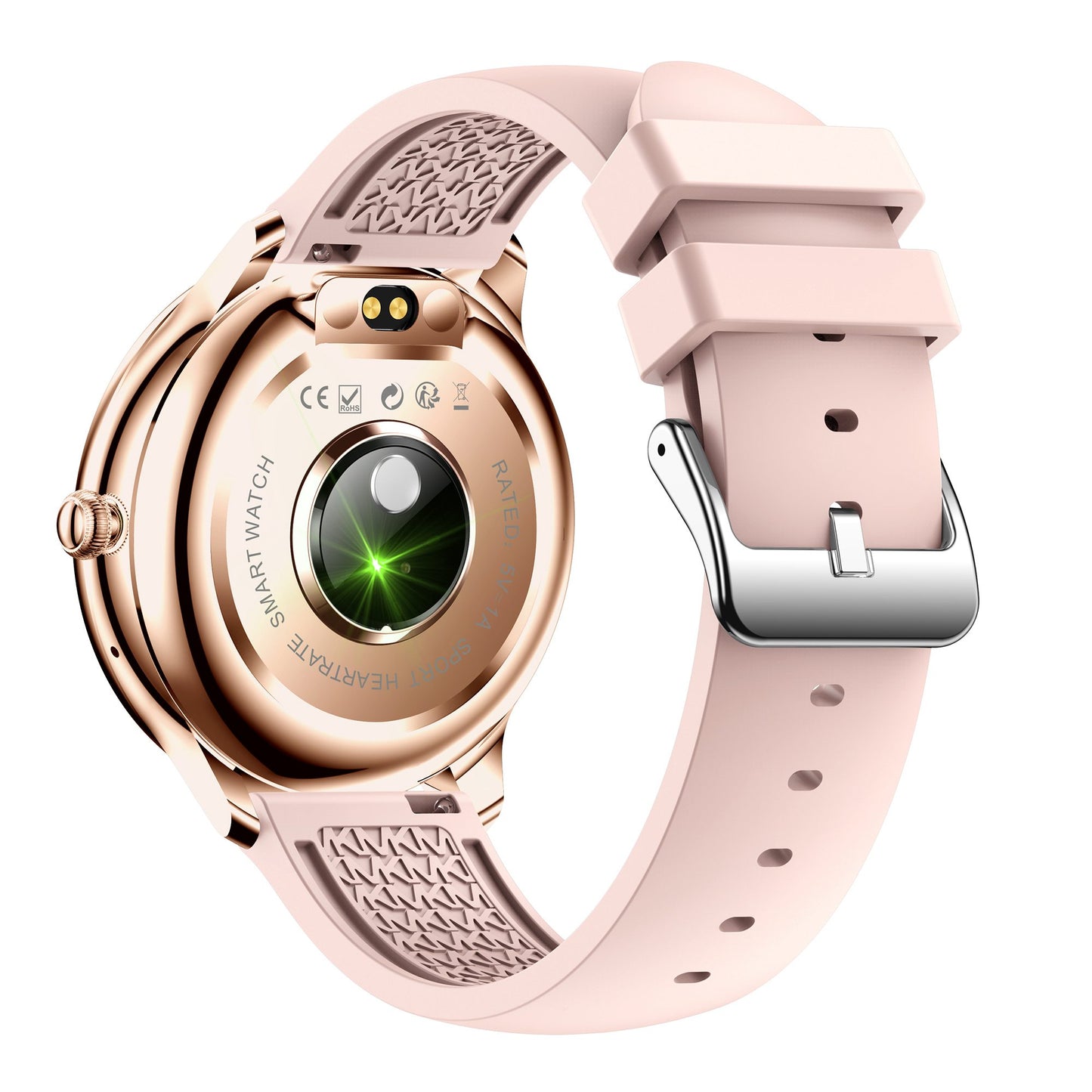 V33 Lady Smartwatch 1.09 inch Full Screen Thermometer Heart Rate Sleep Monitor Sports Bracelet, Silicone Strap