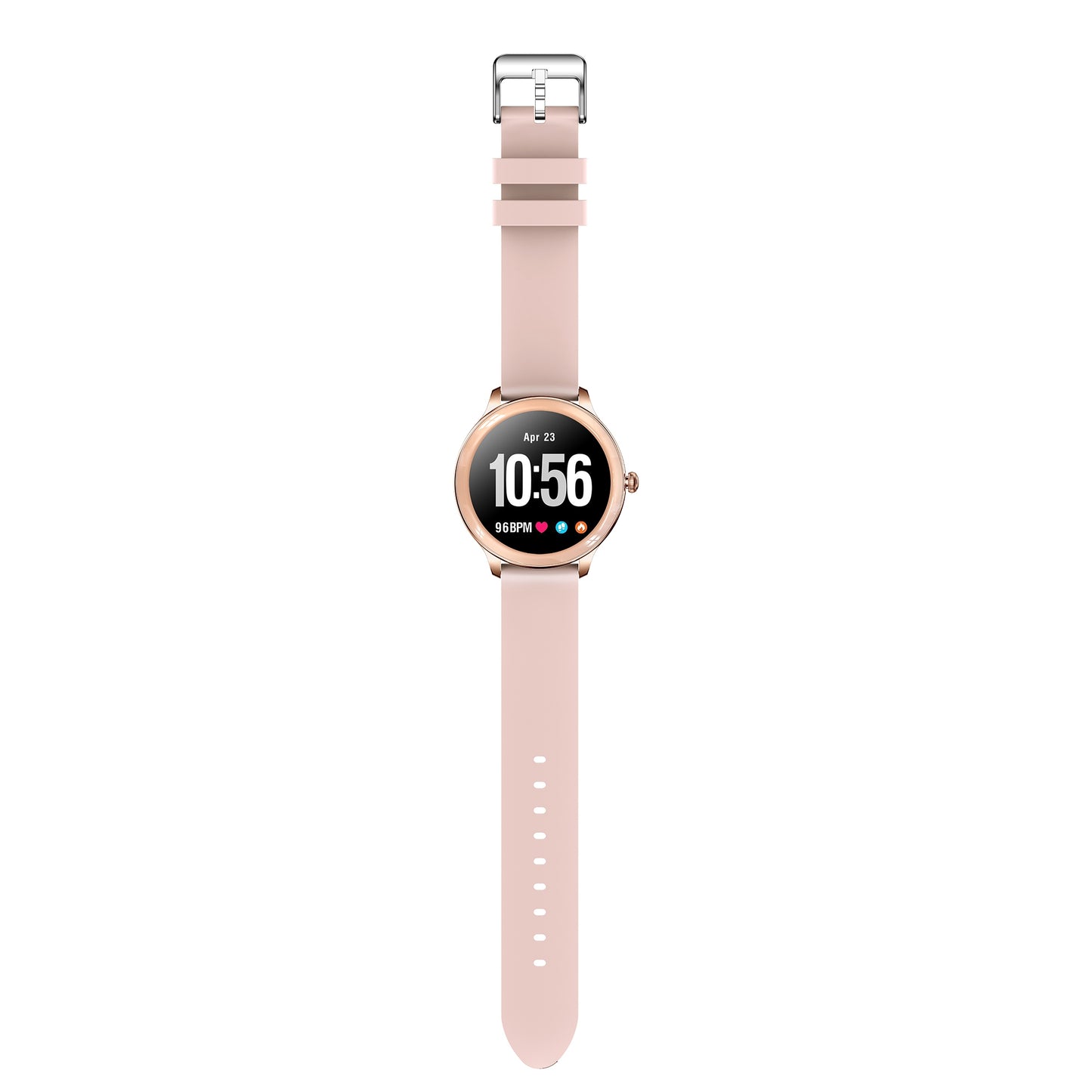 V33 Lady Smartwatch 1.09 inch Full Screen Thermometer Heart Rate Sleep Monitor Sports Bracelet, Silicone Strap