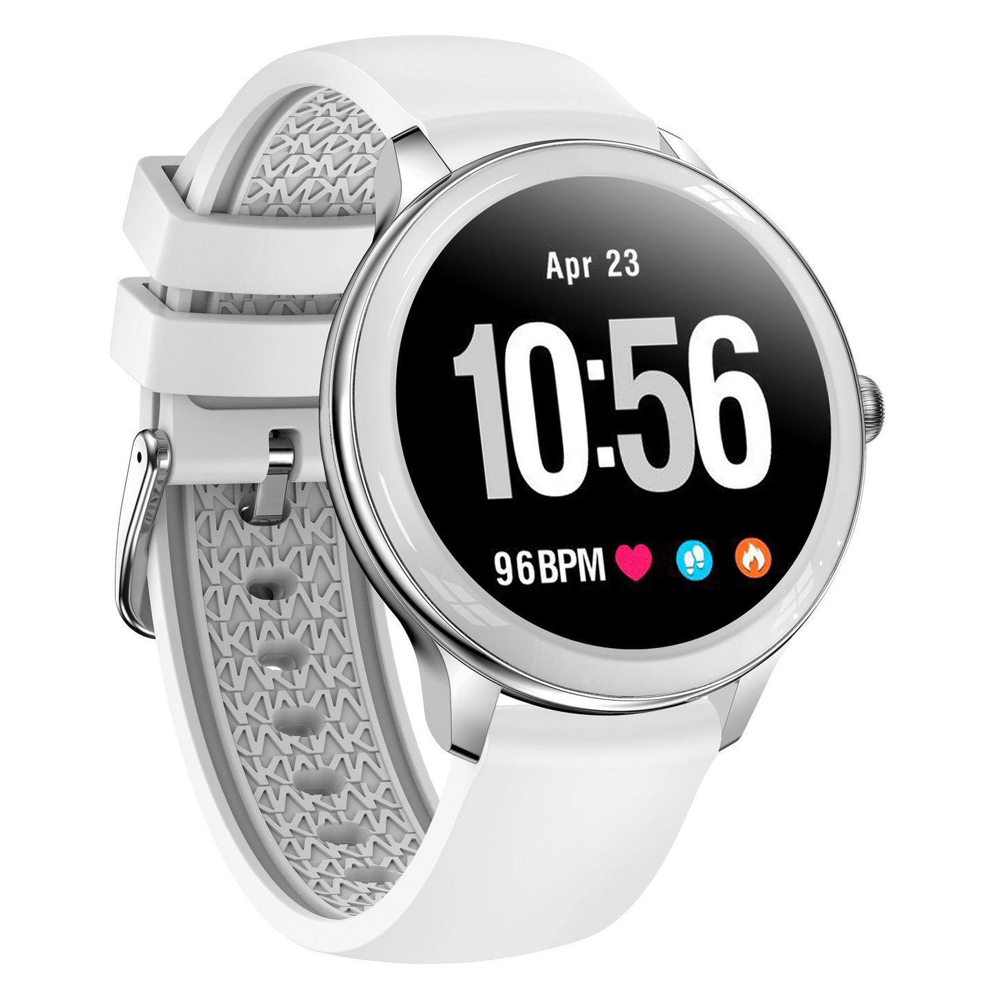 V33 Lady Smartwatch 1.09 inch Full Screen Thermometer Heart Rate Sleep Monitor Sports Bracelet, Silicone Strap