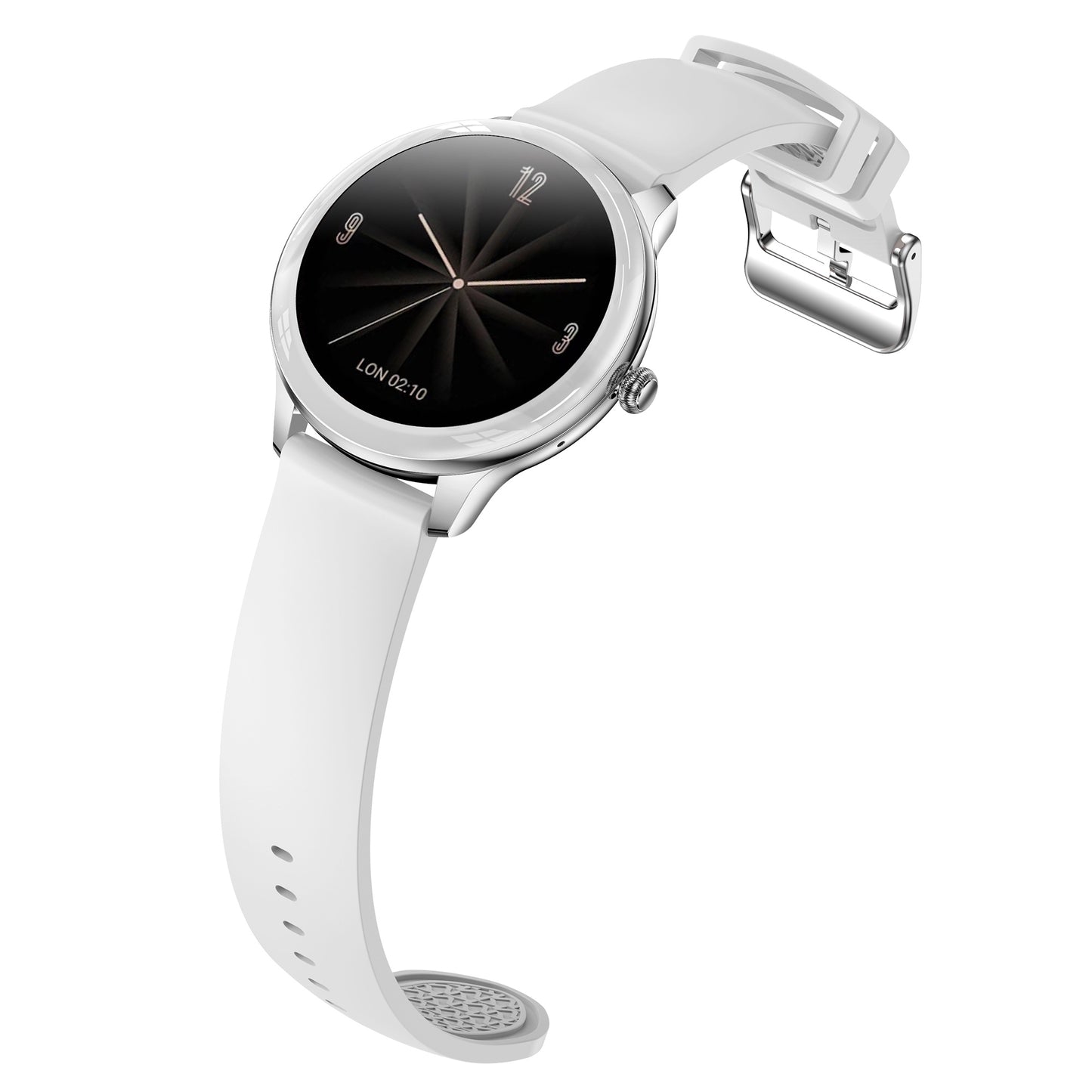 V33 Lady Smartwatch 1.09 inch Full Screen Thermometer Heart Rate Sleep Monitor Sports Bracelet, Silicone Strap