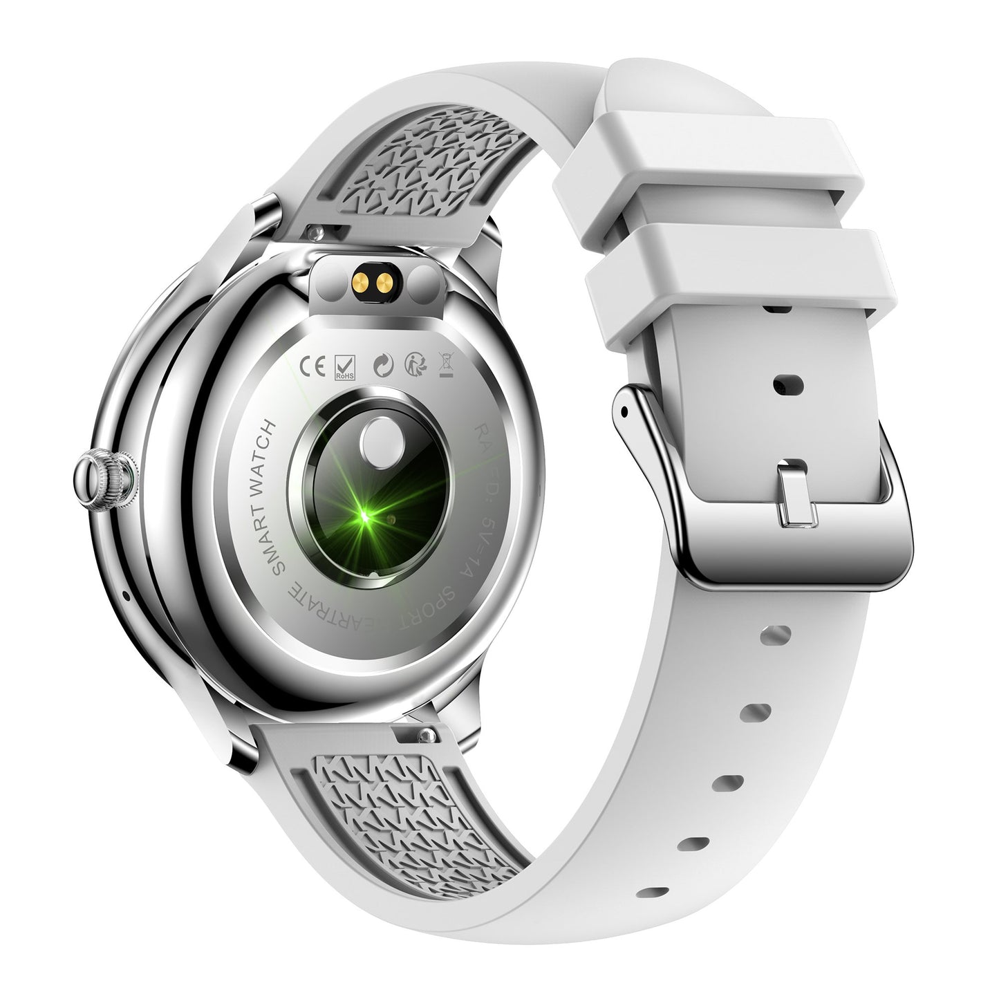 V33 Lady Smartwatch 1.09 inch Full Screen Thermometer Heart Rate Sleep Monitor Sports Bracelet, Silicone Strap