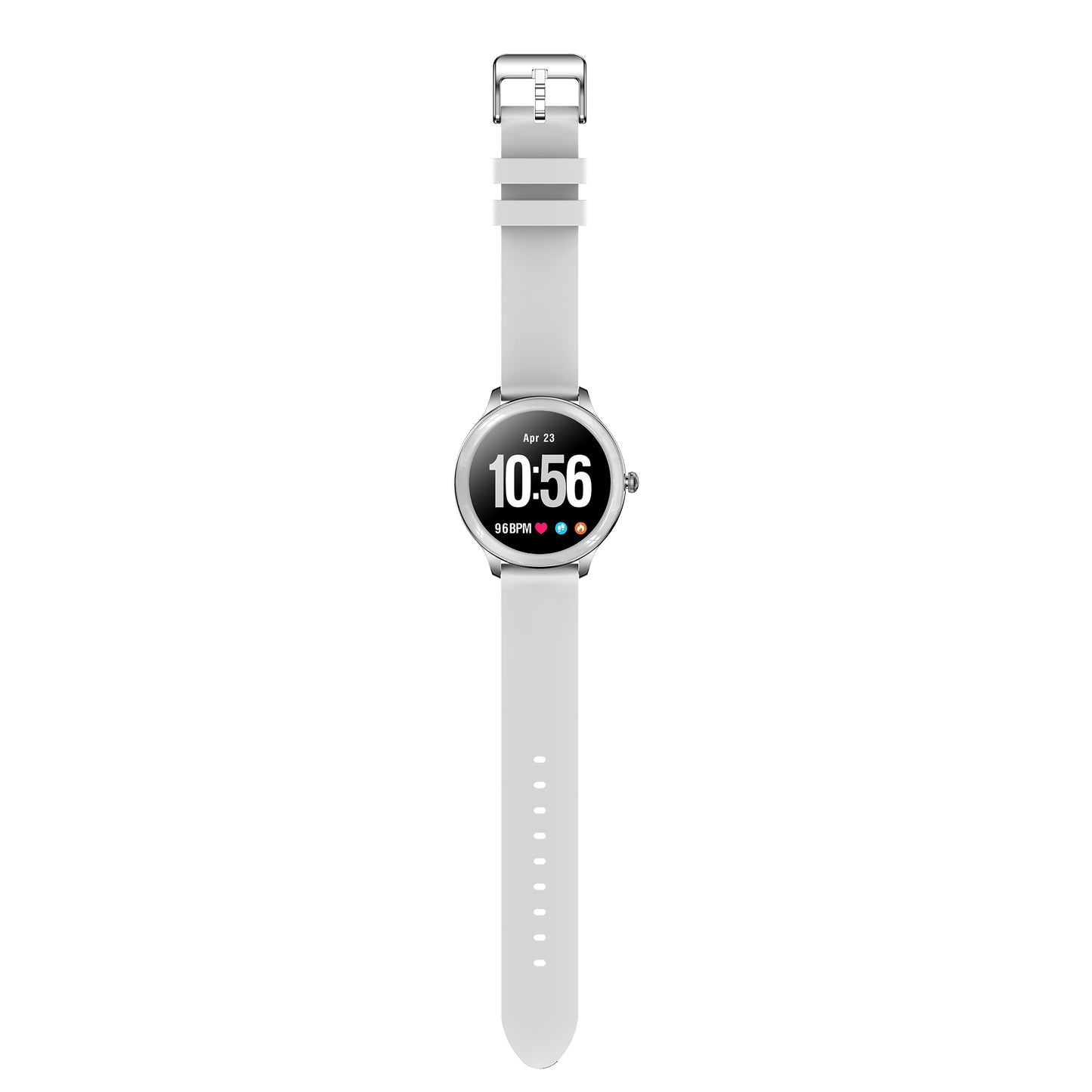 V33 Lady Smartwatch 1.09 inch Full Screen Thermometer Heart Rate Sleep Monitor Sports Bracelet, Silicone Strap