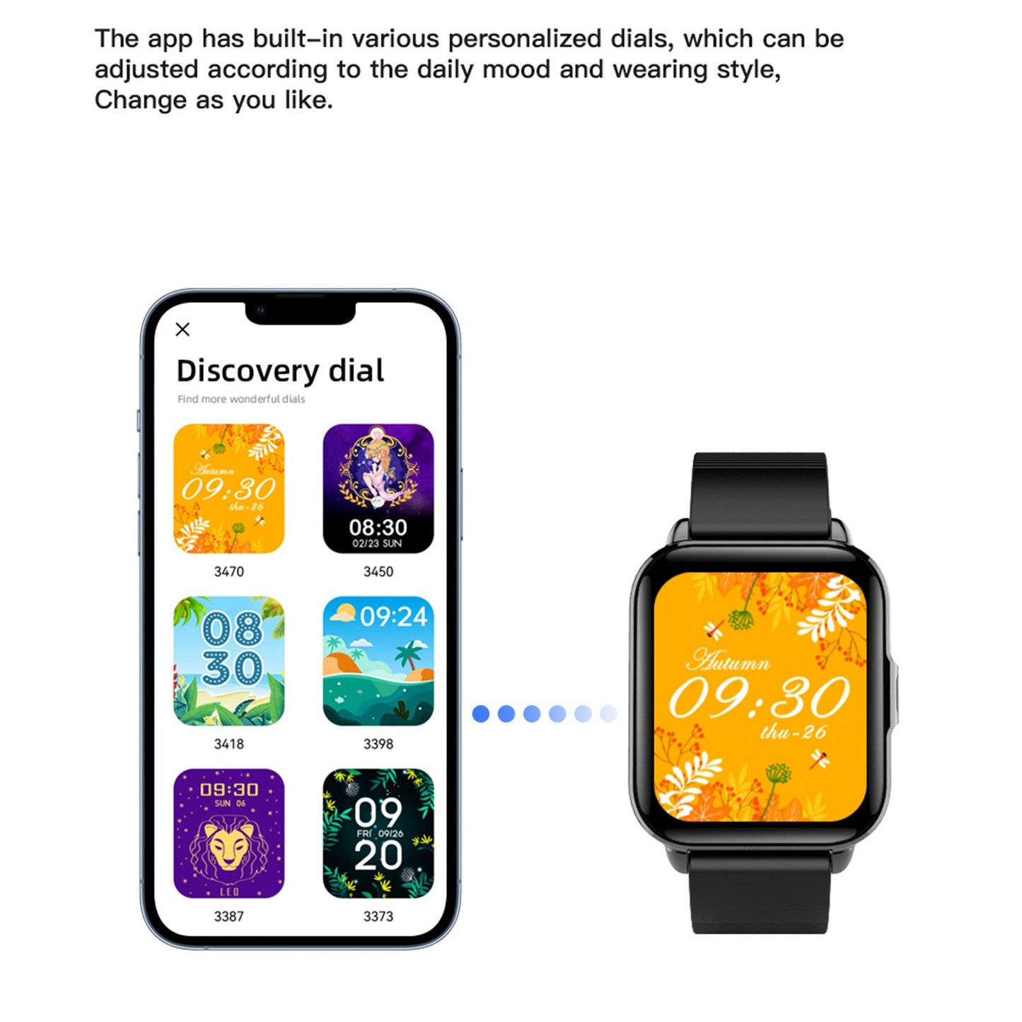 A3 1.7 inch Square Full Touch Screen Smart Watch IP67 Waterproof Sports Bracelet Supports Bluetooth Calling