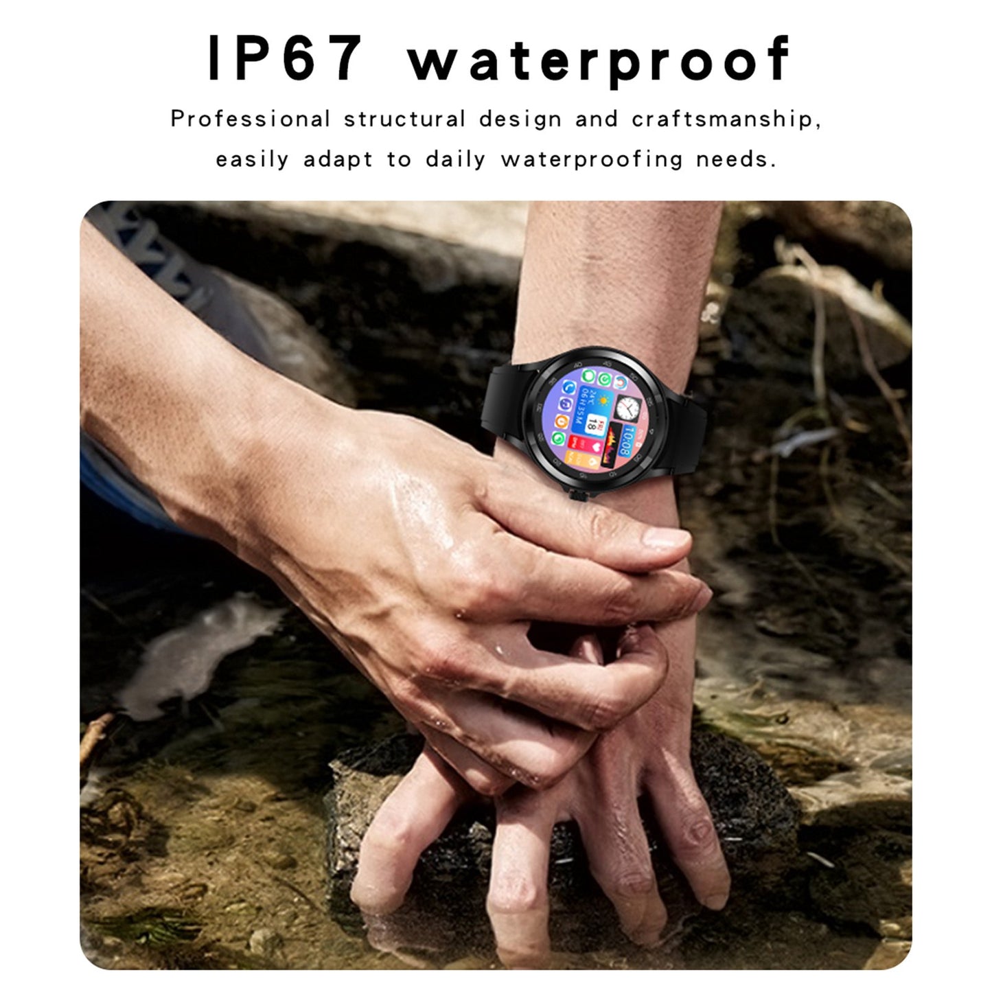 DS20 1.28 inch Full Circle Smart Watch Health Monitoring Multi-Sport Mode Fitness Bracelet Supports Bluetooth Calling IP67 Waterproof