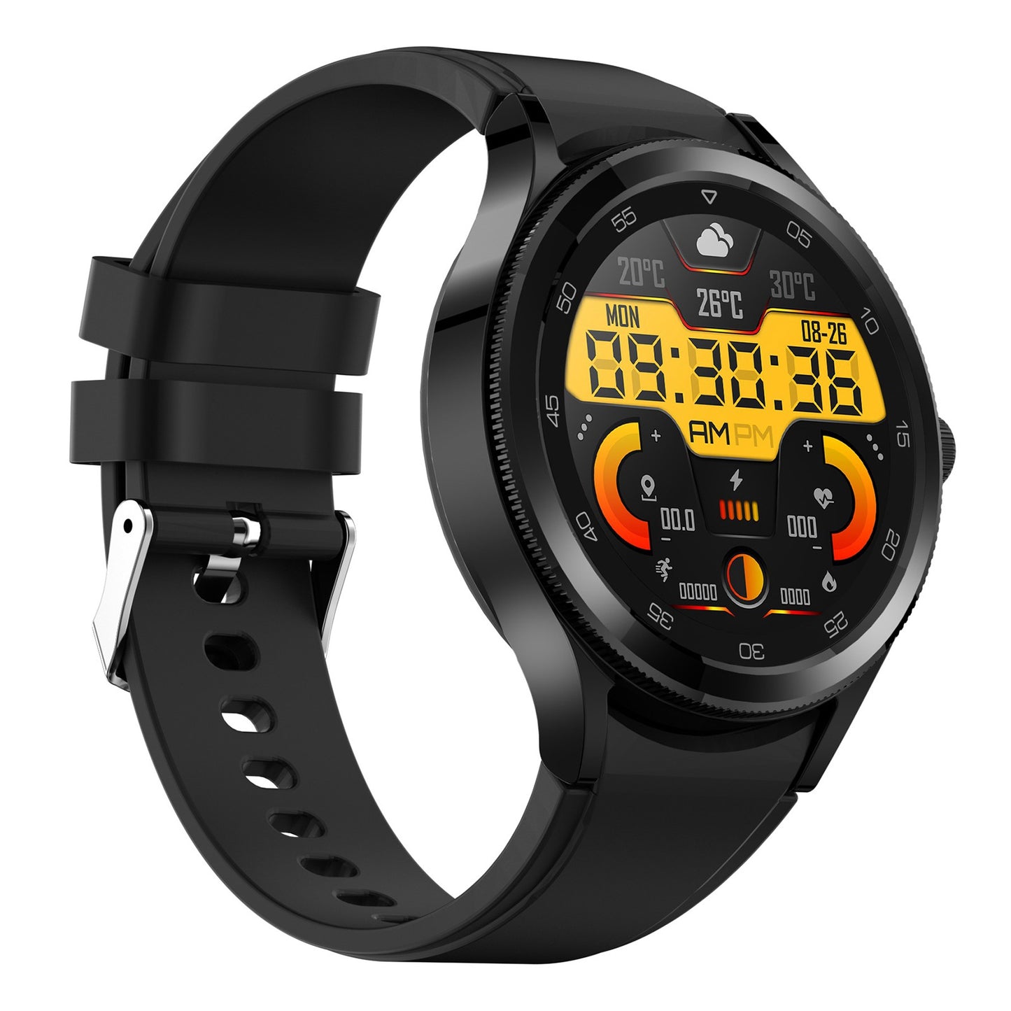 DS20 1.28 inch Full Circle Smart Watch Health Monitoring Multi-Sport Mode Fitness Bracelet Supports Bluetooth Calling IP67 Waterproof