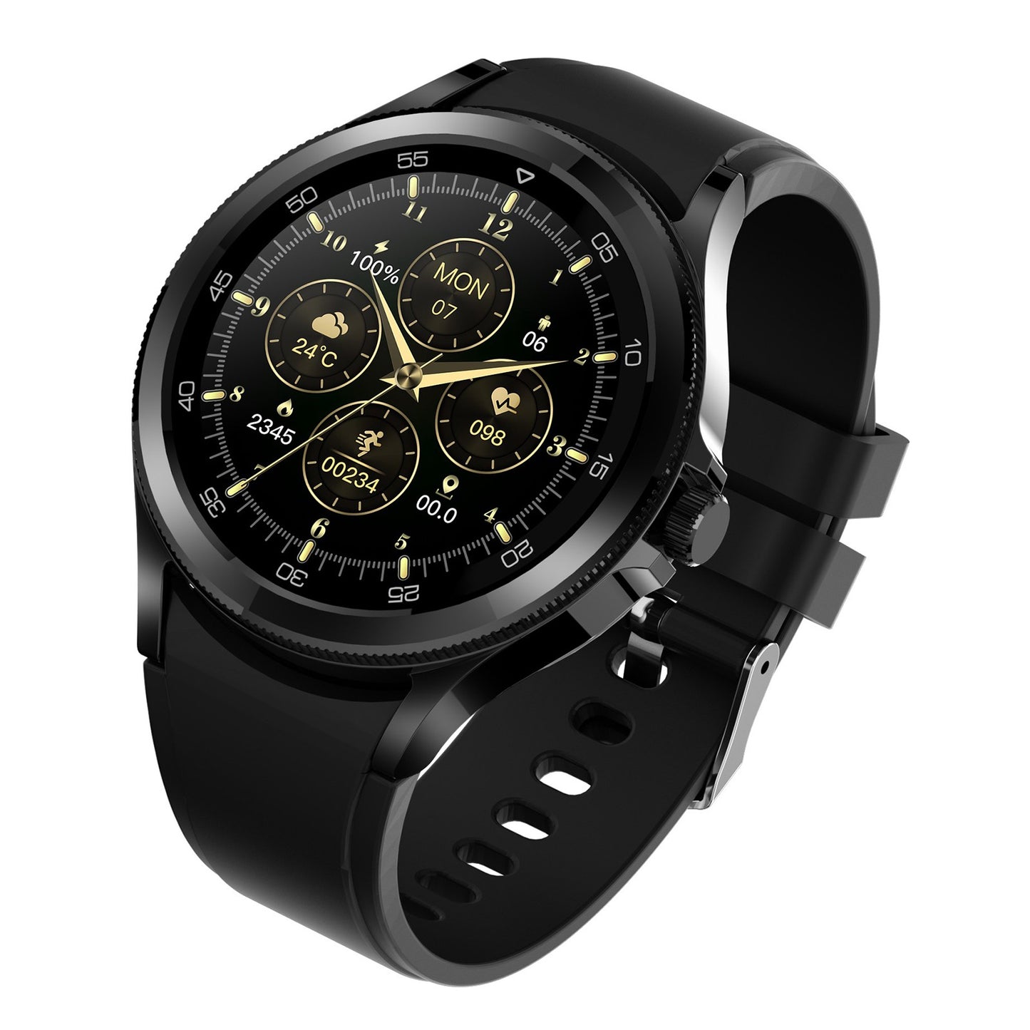 DS20 1.28 inch Full Circle Smart Watch Health Monitoring Multi-Sport Mode Fitness Bracelet Supports Bluetooth Calling IP67 Waterproof