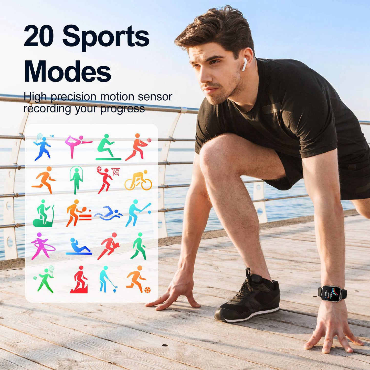 JOYROOM JR-FT3 Pro Smart Watch Sports Waterproof Fitness Bracelet with 24h Health Monitoring Supports Bluetooth Calling