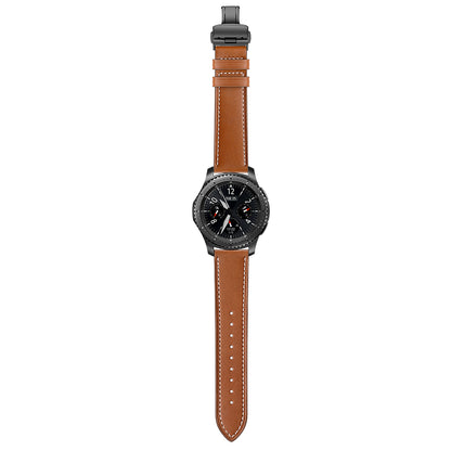 22mm Genuine Leather Watch Strap Replacement for Samsung Gear S3 Classic / Gear S3 Frontier