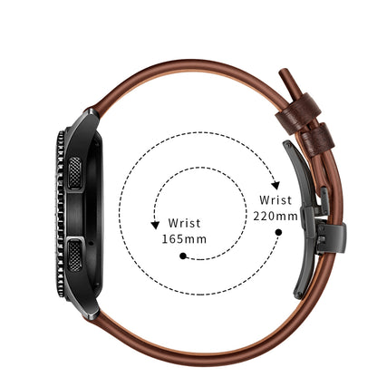 22mm Genuine Leather Watch Strap Replacement for Samsung Gear S3 Classic / Gear S3 Frontier