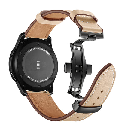 22mm Genuine Leather Watch Strap Replacement for Samsung Gear S3 Classic / Gear S3 Frontier