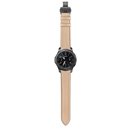 22mm Genuine Leather Watch Strap Replacement for Samsung Gear S3 Classic / Gear S3 Frontier