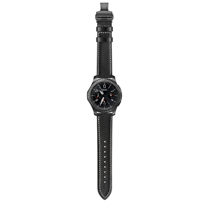 22mm Genuine Leather Watch Strap Replacement for Samsung Gear S3 Classic / Gear S3 Frontier