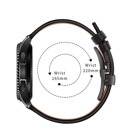 22mm Genuine Leather Watch Strap Replacement for Samsung Gear S3 Classic / Gear S3 Frontier
