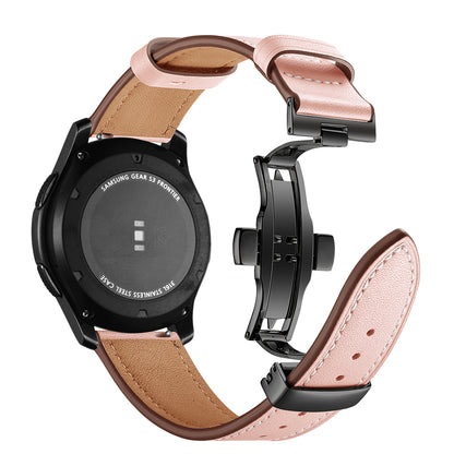 22mm Genuine Leather Watch Strap Replacement for Samsung Gear S3 Classic / Gear S3 Frontier