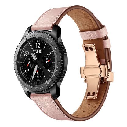 22mm Genuine Leather Watch Strap Replacement for Samsung Gear S3 Classic / Gear S3 Frontier