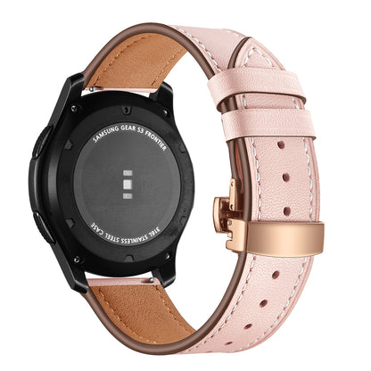 22mm Genuine Leather Watch Strap Replacement for Samsung Gear S3 Classic / Gear S3 Frontier