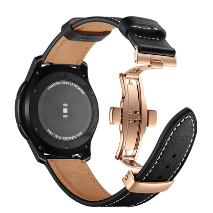 22mm Genuine Leather Watch Strap Replacement for Samsung Gear S3 Classic / Gear S3 Frontier