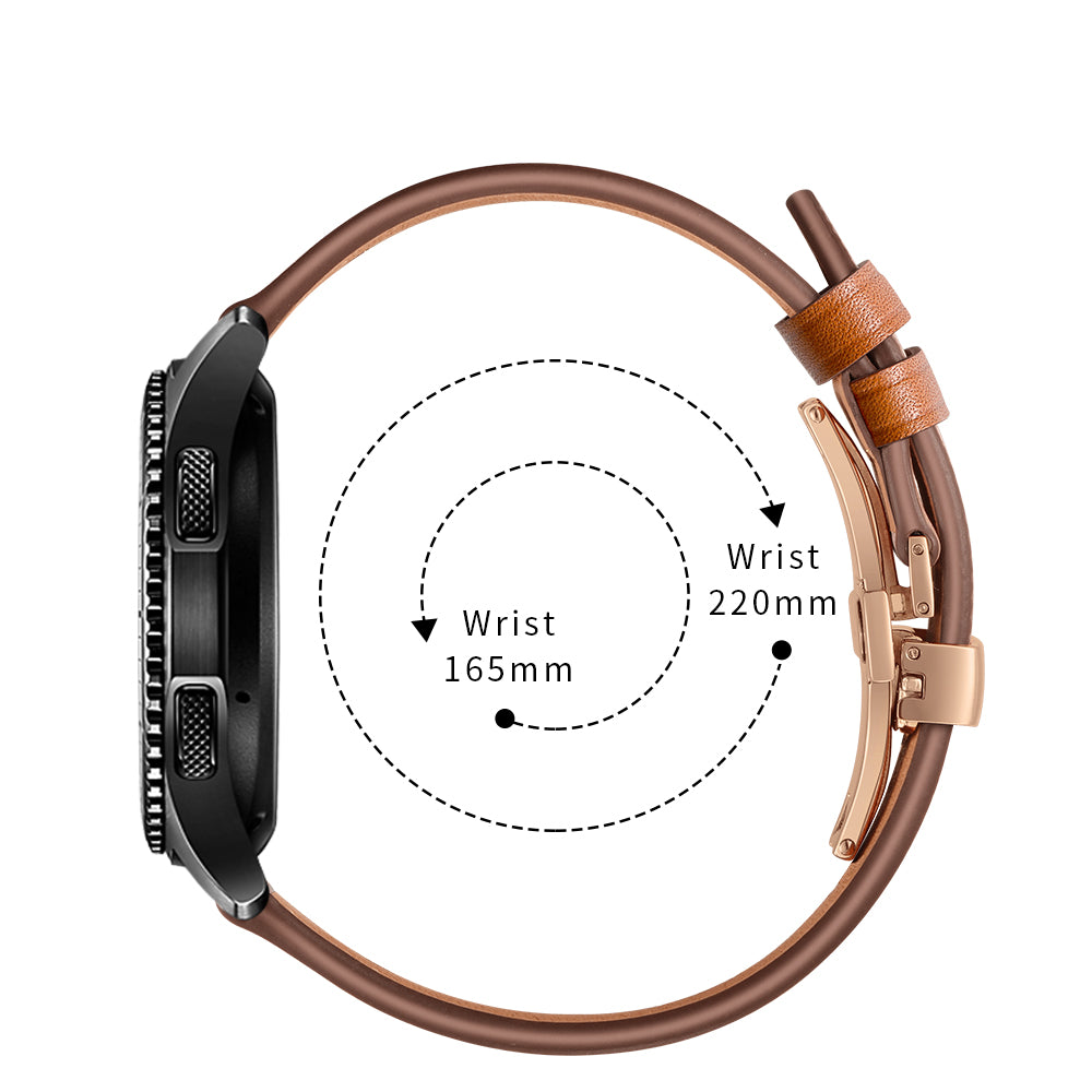 22mm Genuine Leather Watch Strap Replacement for Samsung Gear S3 Classic / Gear S3 Frontier
