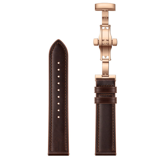 22mm Genuine Leather Watch Strap Replacement for Samsung Gear S3 Classic / Gear S3 Frontier