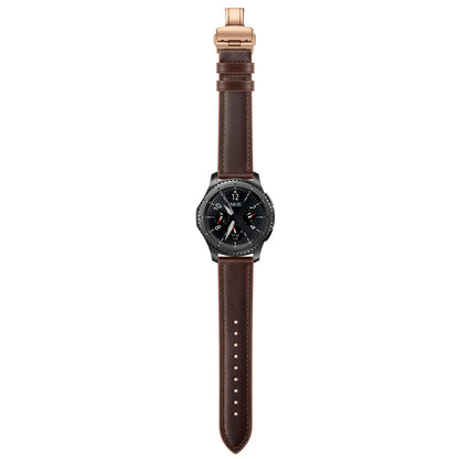 22mm Genuine Leather Watch Strap Replacement for Samsung Gear S3 Classic / Gear S3 Frontier