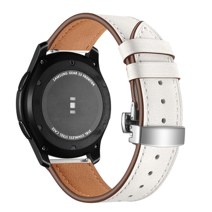 22mm Genuine Leather Watch Strap Replacement for Samsung Gear S3 Classic / Gear S3 Frontier
