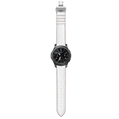 22mm Genuine Leather Watch Strap Replacement for Samsung Gear S3 Classic / Gear S3 Frontier