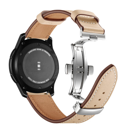 22mm Genuine Leather Watch Strap Replacement for Samsung Gear S3 Classic / Gear S3 Frontier