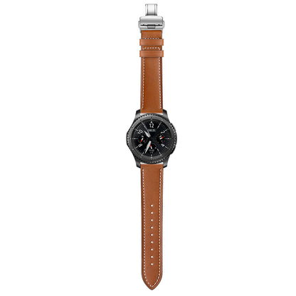 22mm Genuine Leather Watch Strap Replacement for Samsung Gear S3 Classic / Gear S3 Frontier