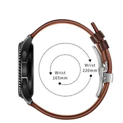 22mm Genuine Leather Watch Strap Replacement for Samsung Gear S3 Classic / Gear S3 Frontier