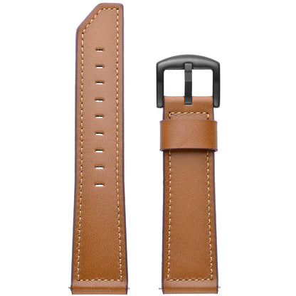 22mm Knife Tail Top Layer Cowhide Leather Watch Band for Huami Amazfit Smartwatch 1st / 2nd